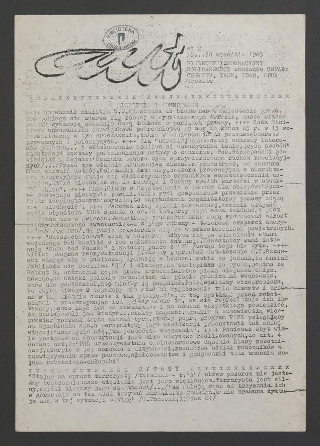 Aut : biuletyn informacyjny Solidarności Zakładów CNPAE: Centrum, IASE, ZDAE, ZPUA. 1983, numer 8