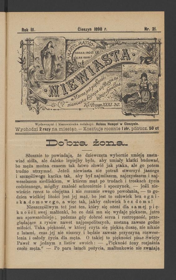 Niewiasta. Rok 3, 1898, numer 21