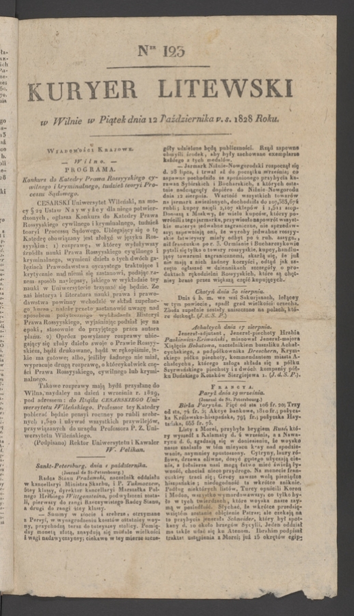 Kuryer Litewski. 1828, numer 123