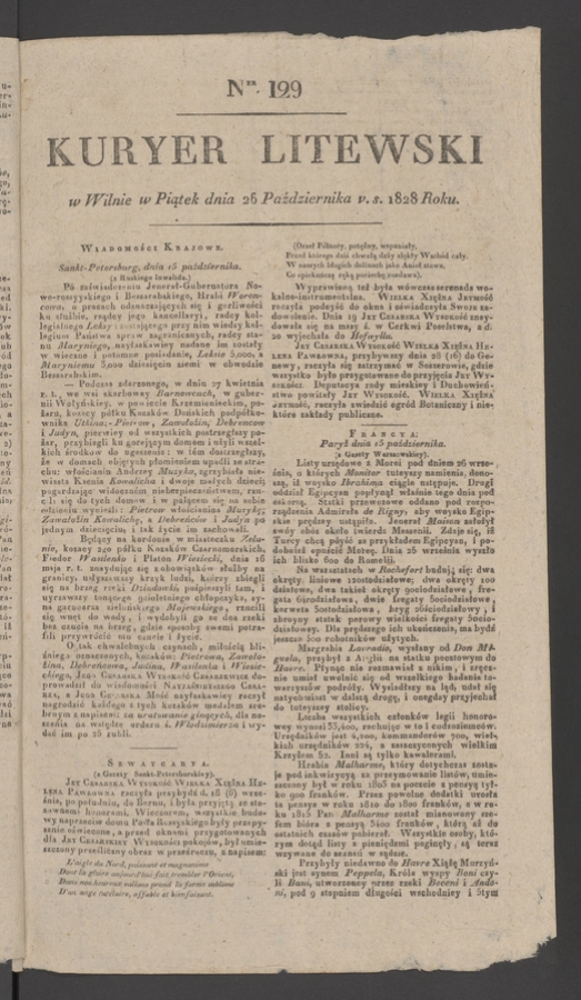 Kuryer Litewski. 1828, numer 129